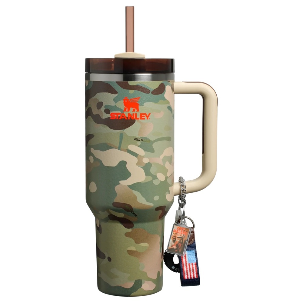 Stanley Camo Tumbler with Handle and Straw